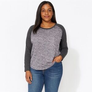 Lou & Gray Small Long Sleeve Gray Blouse